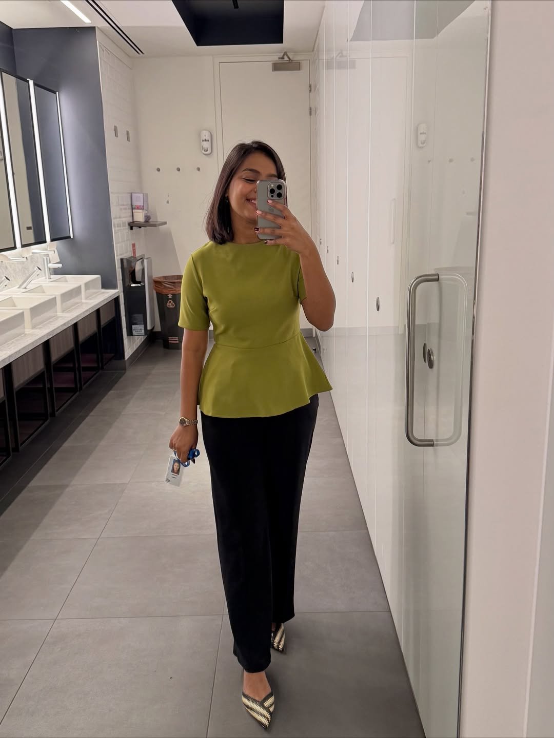 The Olive Peplum and Tailored Trousers Combo