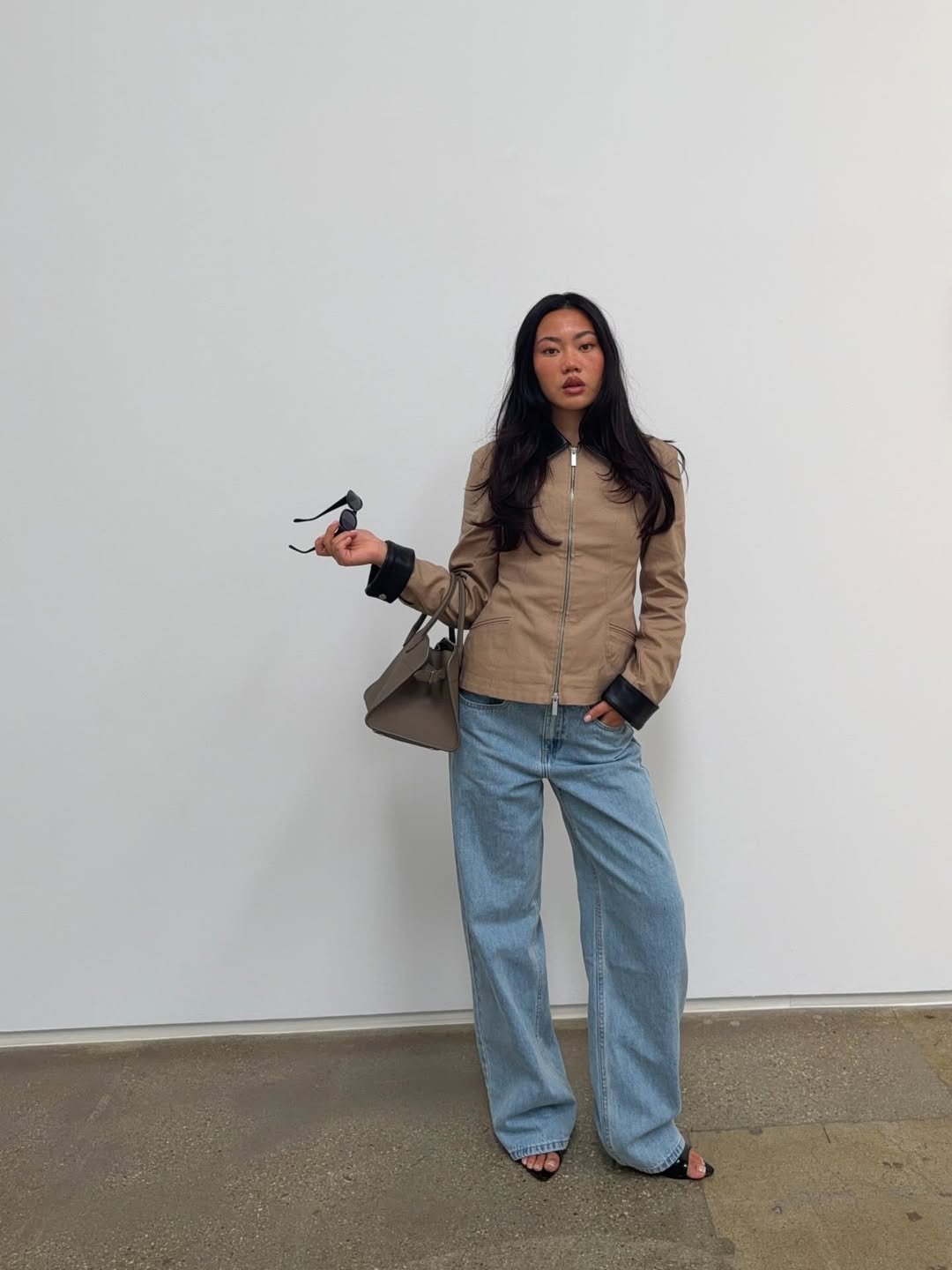 The Structured Utility Jacket and Wide-Leg Denim