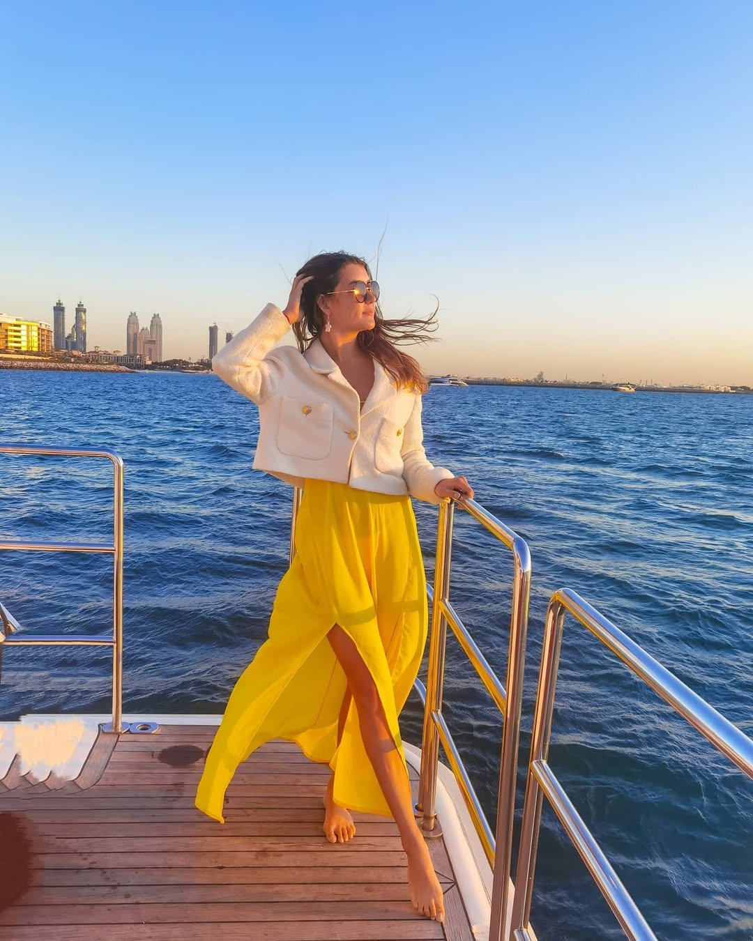 The Sunset Crop Tweed and Maxi Slit Combo