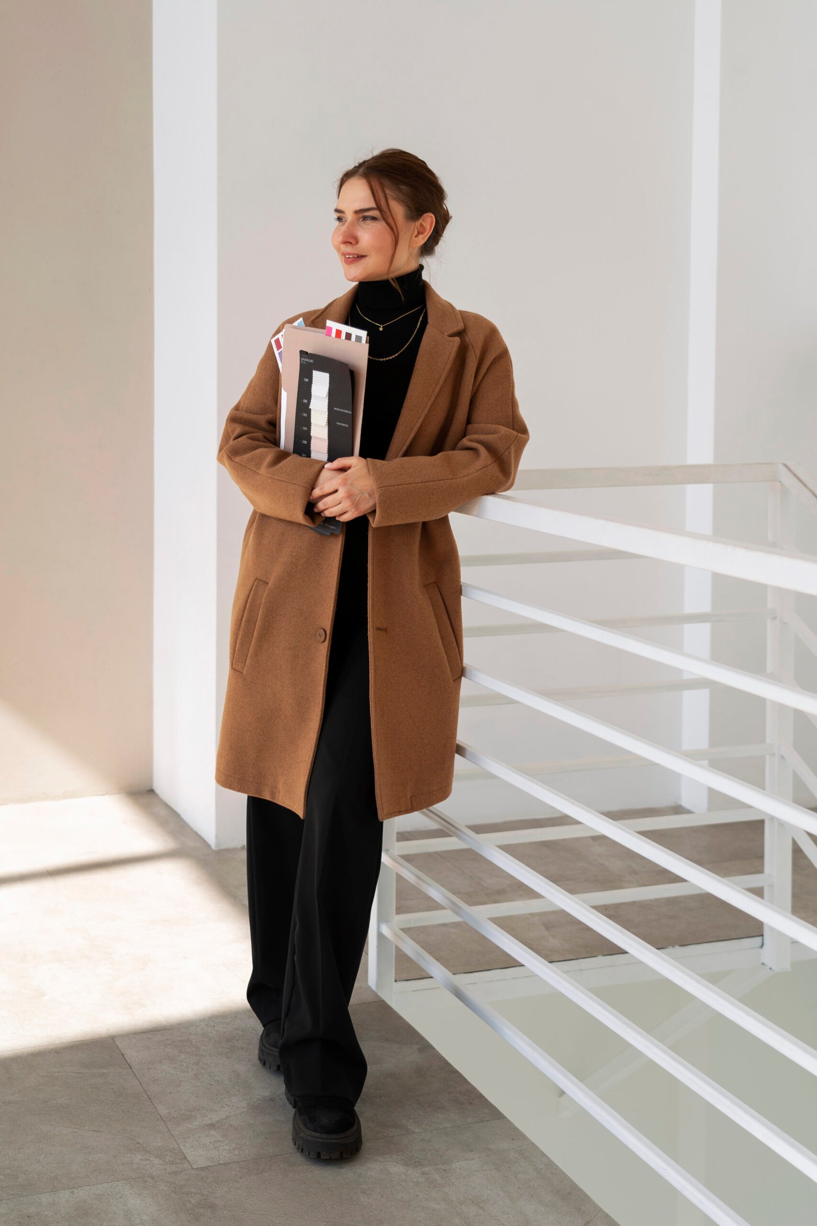 The Tailored Camel Coat and Turtleneck Combo