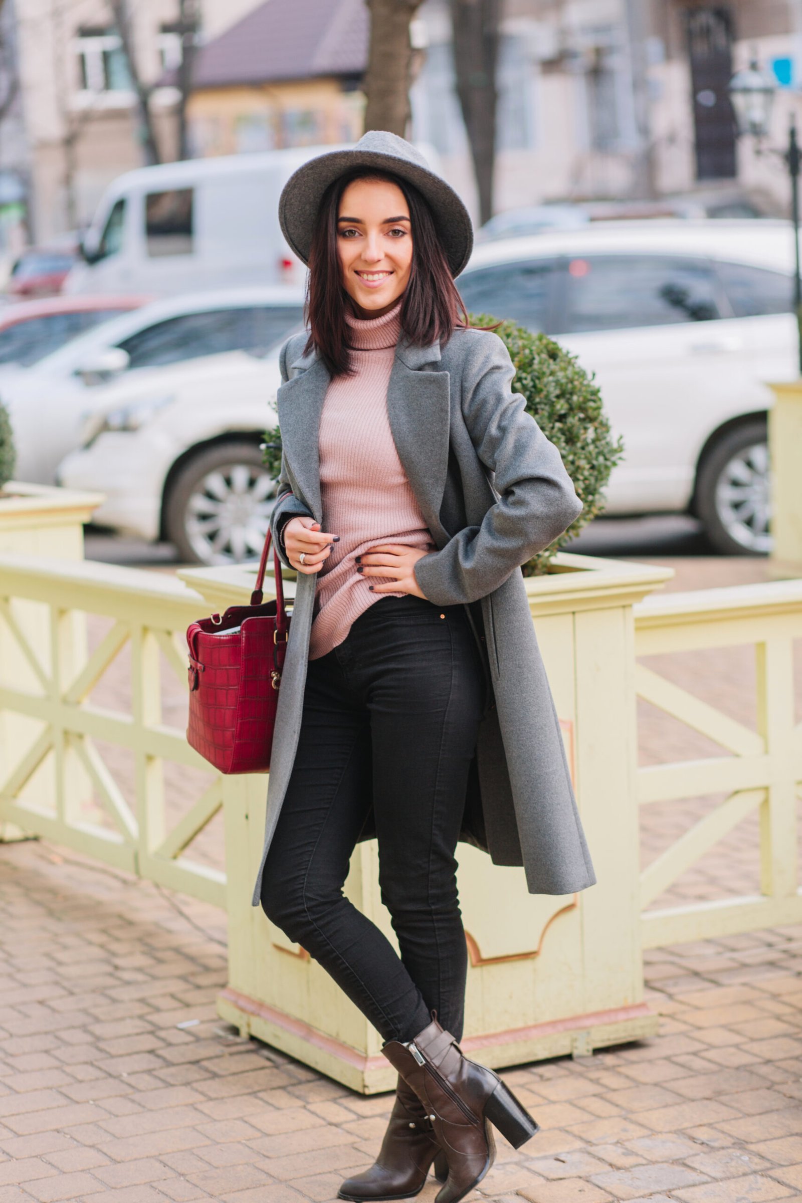 The Tailored Overcoat and Dusty Pink Turtleneck