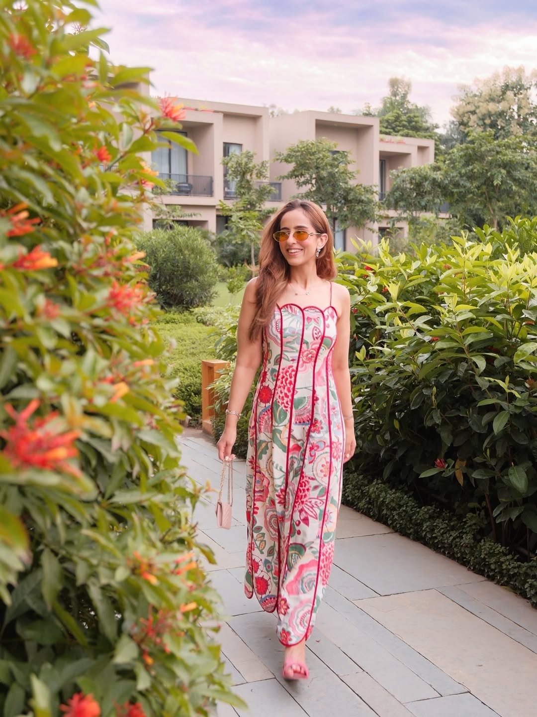 Vibrant Floral Strappy Jumpsuit Whimsical Summer Elegance