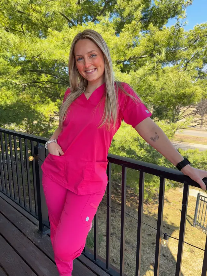 Vibrant Fuchsia Scrub Set With Cheerful Energy