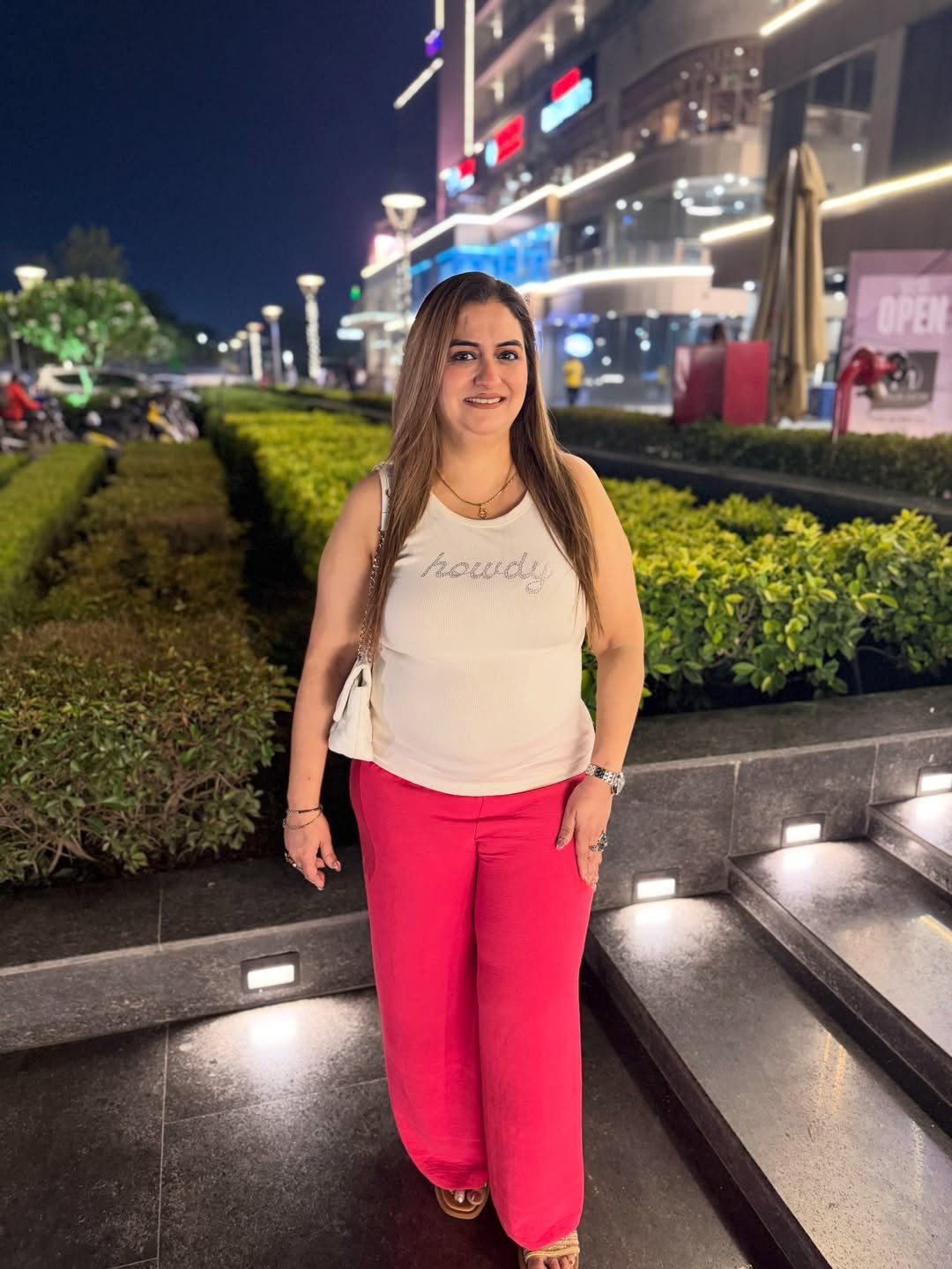 Vibrant Wide-Leg Trousers and Graphic Tank