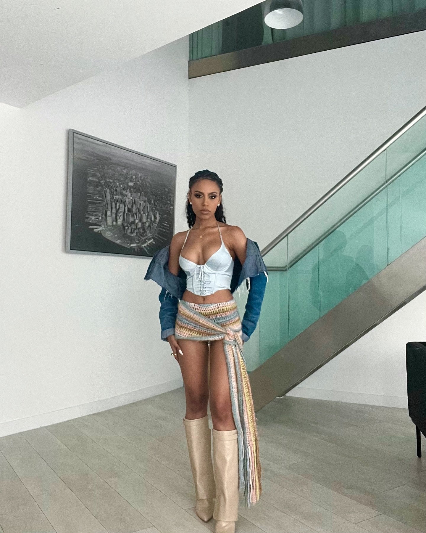 Corset Top with Multi-Textured Crochet Wrap