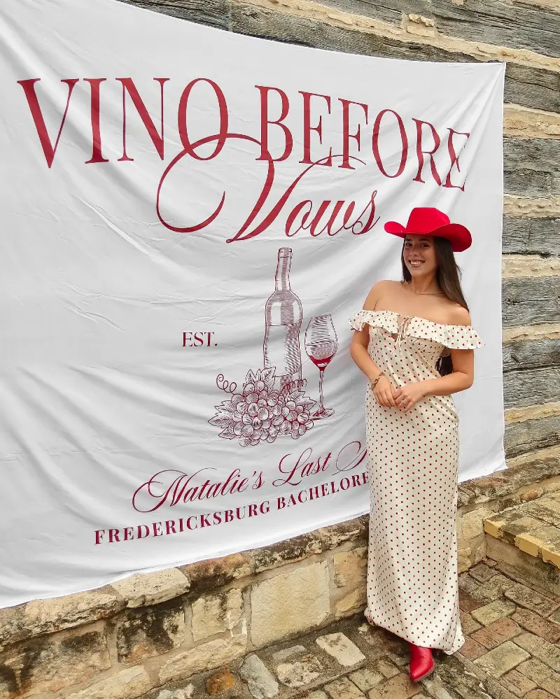 Red Polka-Dot Off-the-Shoulder Dress with Coordinating Cowboy Hat and Boots