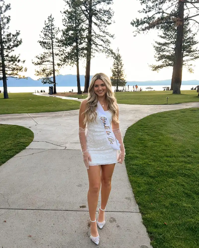 White Lace Mini Dress with Pearl-Embellished Sheer Gloves