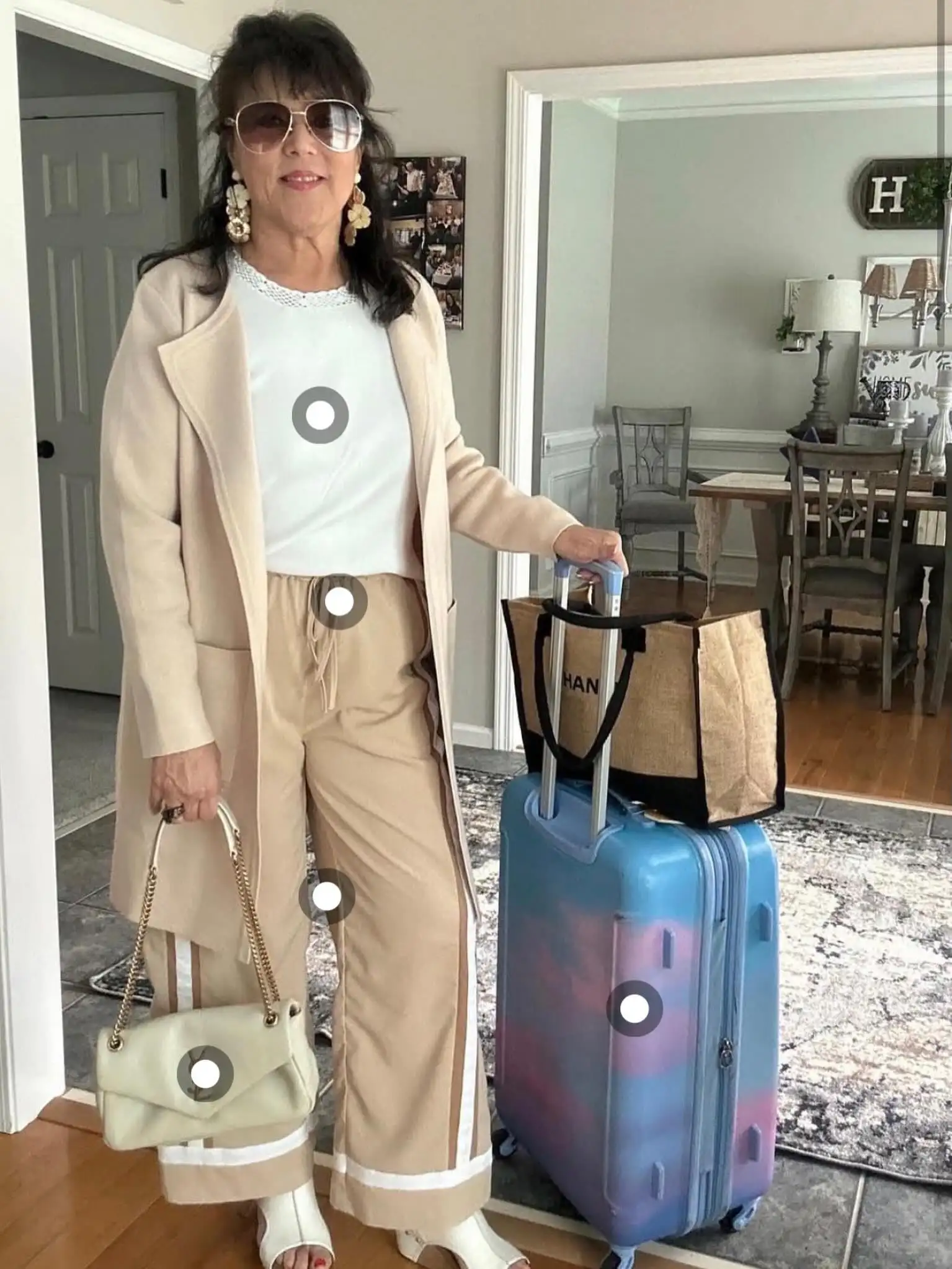 Cream Blazer and Coordinated Travel Set