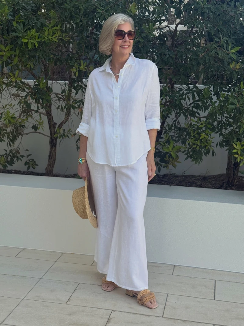 Breezy White Linen Travel Set